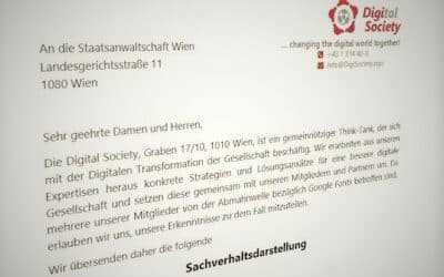 Digital Society bringt Sachverhaltsdarstellung bei der Staatanwaltschaft Wien wegen der Causa Google Fonts ein