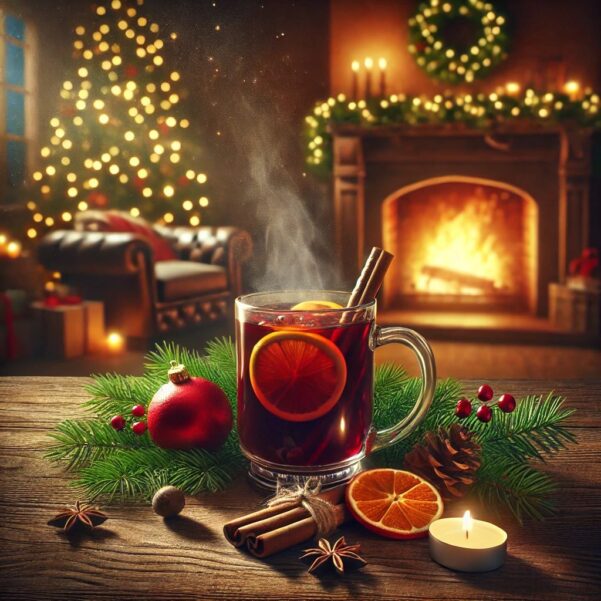 DALL·E 2024-11-25 15.29.21 - A photorealistic image of a steaming mug of Christmas punch